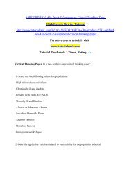 ASHFORD HCA 430 Week 2 Assignment Critical Thinking Paper/Tutorialrank