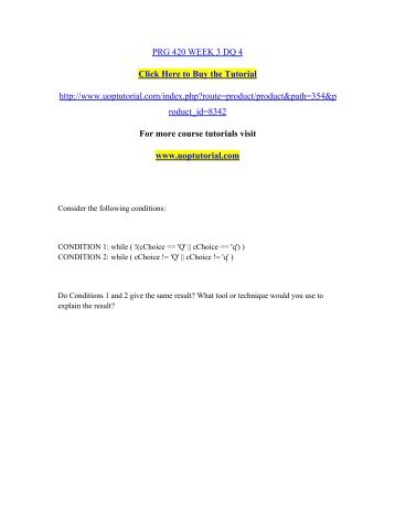 PRG 420 WEEK 3 DQ 4/ Uoptutorial