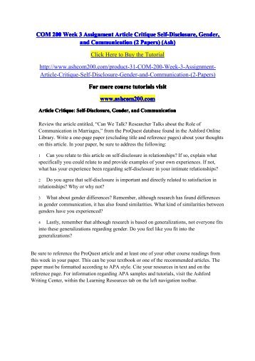com 200 week 1 article critique masking poor communication 2 papers