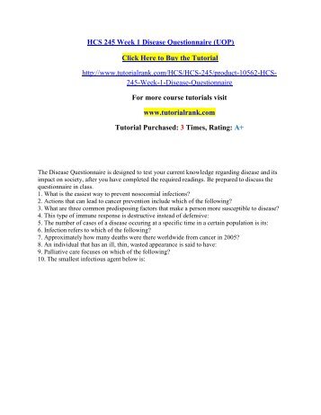 hcs 245 disease in the news Hcs/245 introduction to health and disease hcs 245 entire course link news transcript brochure/pamphlet video interview. hcs 245 disease in the news Hcs/245 introduction to health and disease hcs 245 entire course link news transcript brochure/pamphlet video interview.