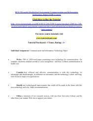 HCS 320 week 4 Individual Assignment Communication and Information Technology Paper/Tutorialrank