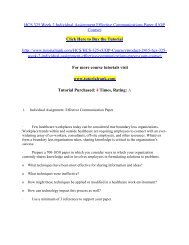 HCS 325 Week 2 Individual Assignment Effective Communications Paper/Tutorialrank