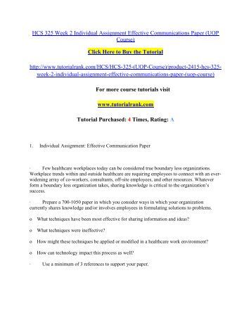 Effective communication paper