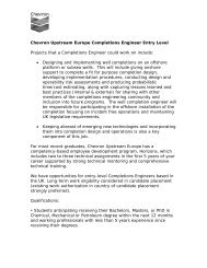 Chevron Upstream Europe Completions Engineer Entry Level ...