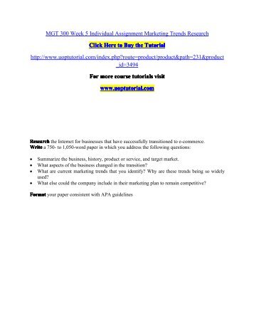 Marketing trends assignment