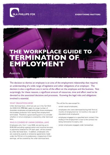 TERMINATION OF EMPLOYMENT