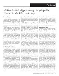 Wiki-what-ia? Approaching Encyclopedia Entries in the Electronic Age