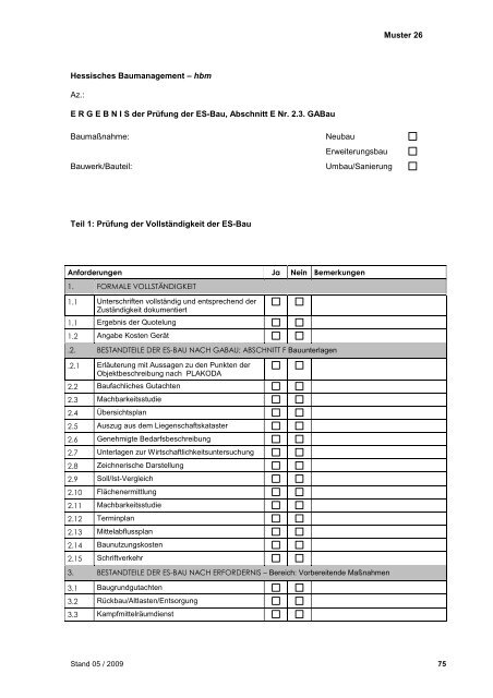 Geschäftsanweisung Bau des Landes Hessen