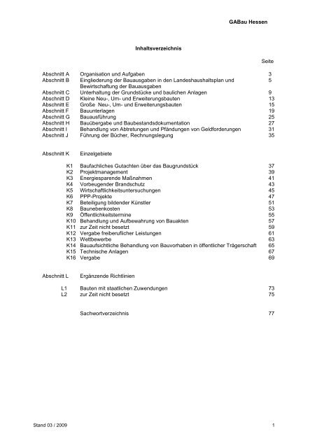 Geschäftsanweisung Bau des Landes Hessen