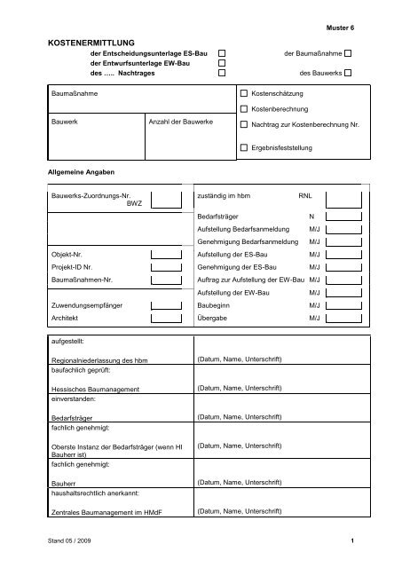 Geschäftsanweisung Bau des Landes Hessen