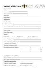 Wedding Booking Form