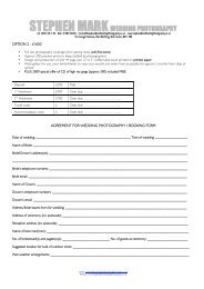 option 2 - Â£1650 agreement for wedding photography / booking form