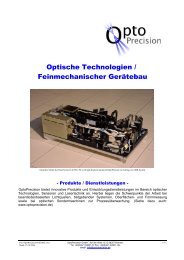 Optische Technologien / Feinmechanischer  ... - OptoPrecision