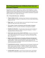 The Ten Essential Elements of Effective Early Care and Education ...
