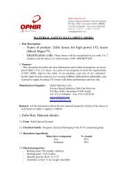 material safety data sheet (msds) - Centricut