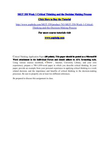 Buy critical thinking essays mgt 350