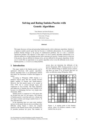 Solving and Rating Sudoku Puzzles with Genetic Algorithms