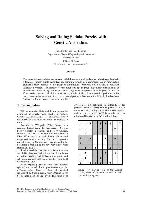 Solving and Rating Sudoku Puzzles with Genetic Algorithms