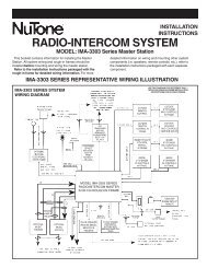 Installation Instructions Radio-intercom System - NuTone