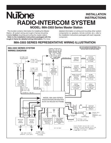 Installation Instructions Radio-intercom System - NuTone