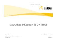 Nutzung Day-Ahead-Kapazität - Ontras