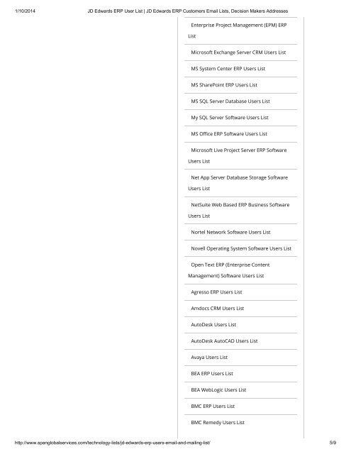 Get Customized JD Edwards End User List from Span Global Services