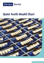 Quint Teeth Mould Chart - Denon Dental