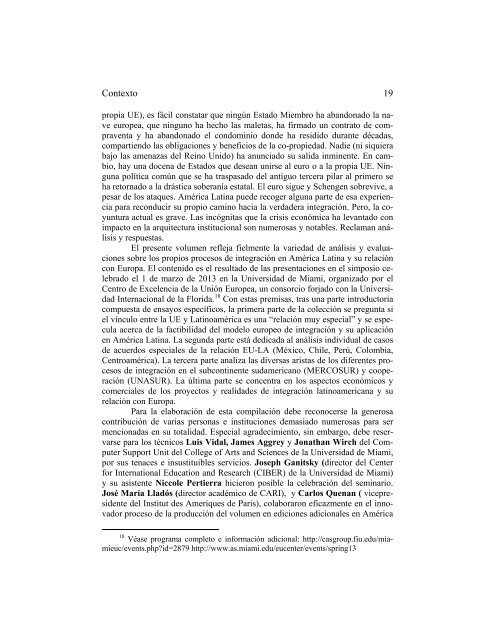 Integración Regional y Relaciones Unión Europea-América Latina