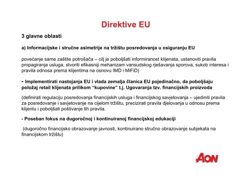 Uloga brokera EU Direktive IMD I vs IMD II