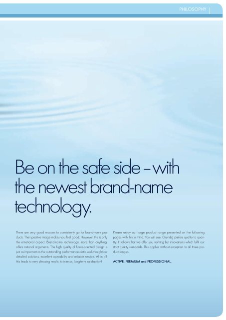 Be on the safe sideâ€“with the newest brand-name ... - Grundig
