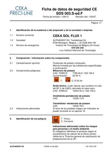 Ficha de datos de seguridad CE SDS 003.S-ed.F