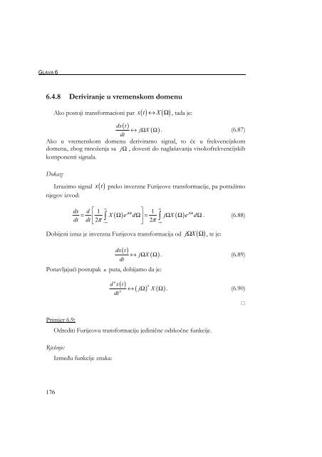 Glava 6 FURIJEOVA TRANSFORMACIJA