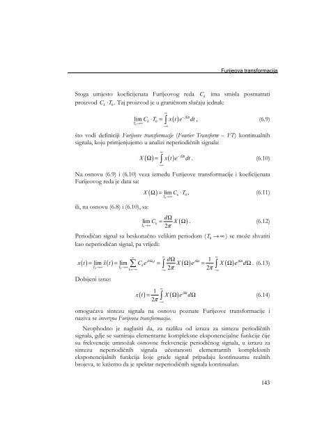 Glava 6 FURIJEOVA TRANSFORMACIJA