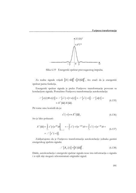 Glava 6 FURIJEOVA TRANSFORMACIJA