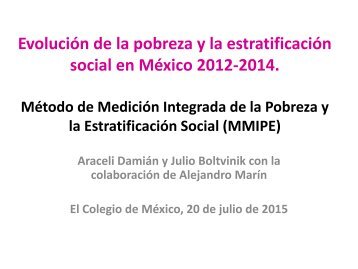 Evolución de la pobreza y la estratificación social en México 2012-2014