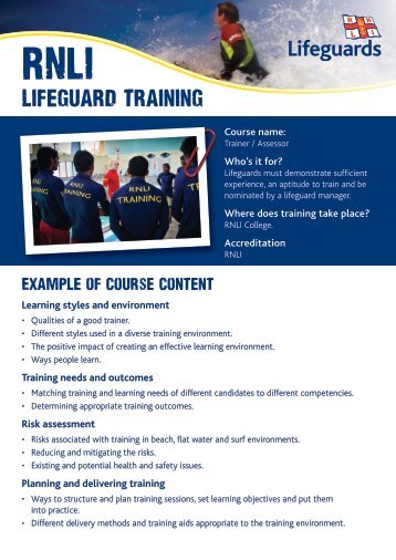 lifeguard training - RNLI