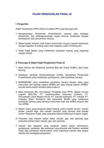 PAJAK PENGHASILAN PASAL 22 - Catatan Perpajakan Indonesia