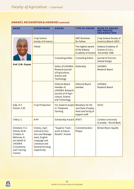 2006/2007 - University of Swaziland