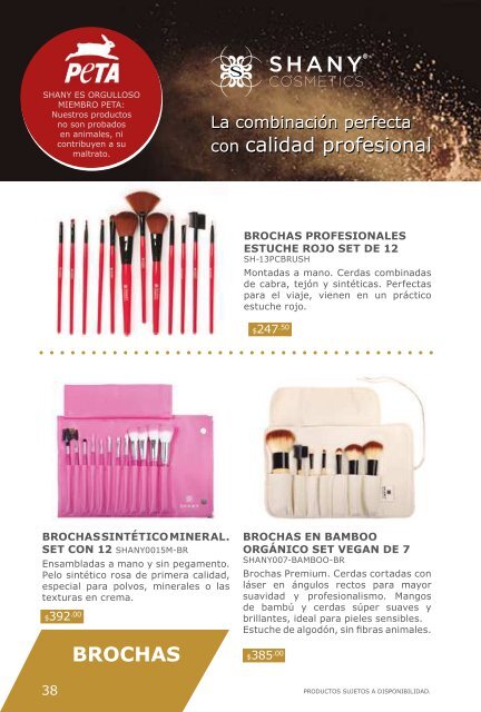 PRODUCTOS SUJETOS A DISPONIBILIDAD