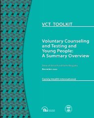 VCT TOOLKIT Voluntary Counseling and Testing and Young People A Summary Overview
