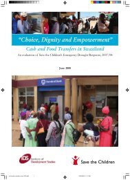 Cash and Food Transfers in Swaziland - Save the Children