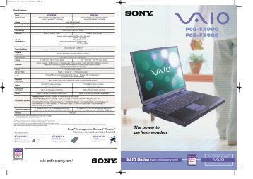 VAIO PCG-FX990 / PCG-FX900(632KB) - Sony Style