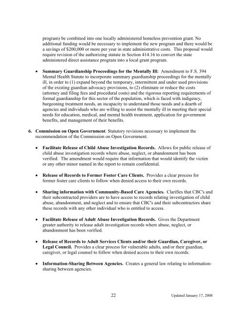 The following documents are attachments to the 2008 Dept of ...