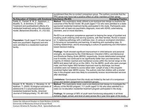 Evidence-Based Practice in Foster Parent Training and Support ...