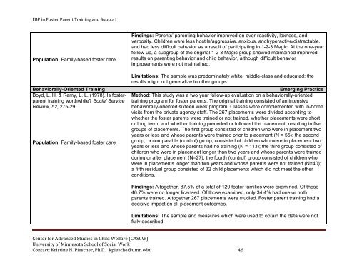 Evidence-Based Practice in Foster Parent Training and Support ...