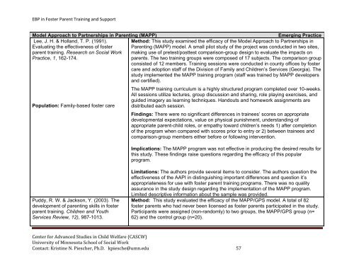 Evidence-Based Practice in Foster Parent Training and Support ...