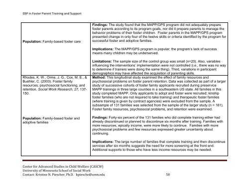 Evidence-Based Practice in Foster Parent Training and Support ...