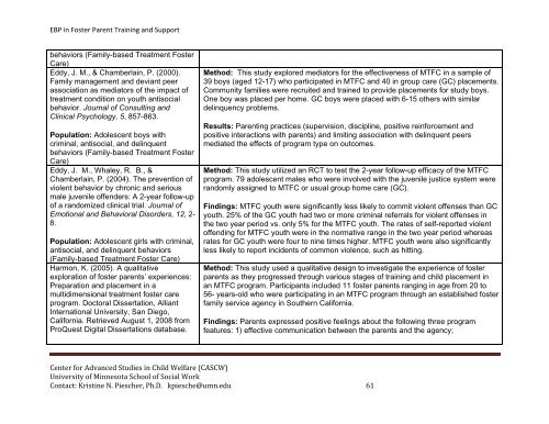 Evidence-Based Practice in Foster Parent Training and Support ...