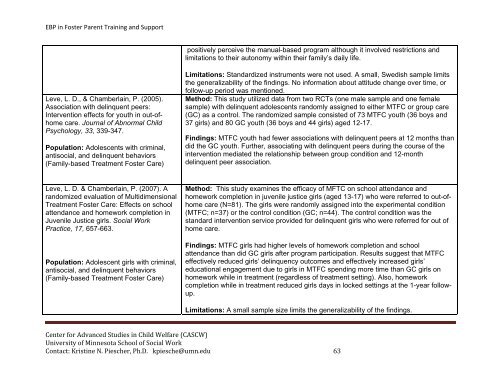 Evidence-Based Practice in Foster Parent Training and Support ...