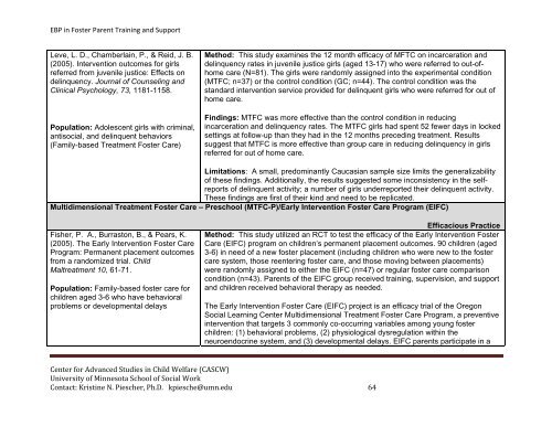 Evidence-Based Practice in Foster Parent Training and Support ...